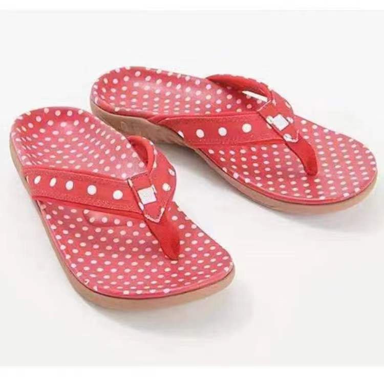 [W-Zapato] Chanclas Con Lunares Y Soporte Para El Arco