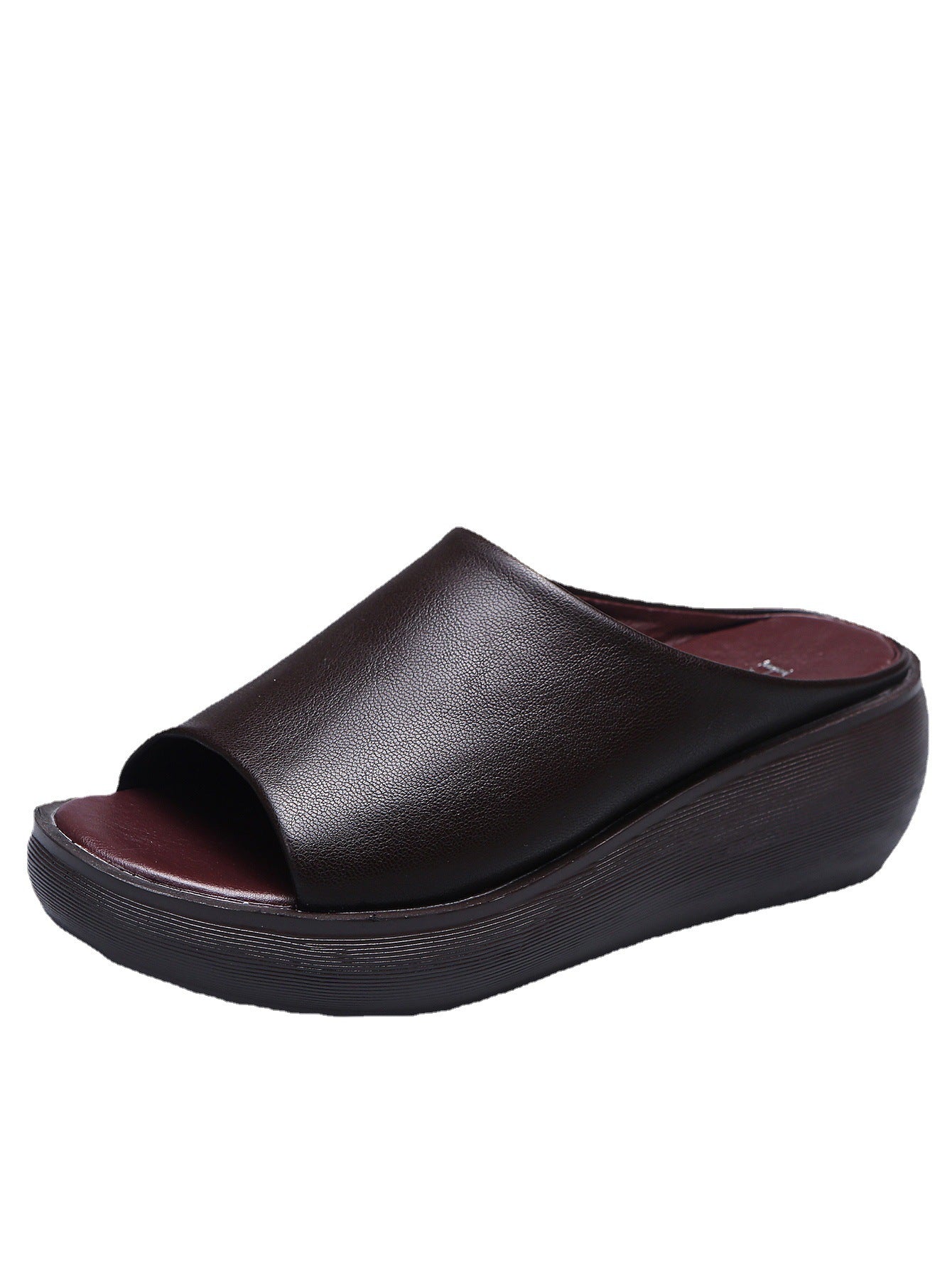 [W-Zapato] Zapatos De Mujer Casuales Con Suela Gruesa De Goma De Boca De Pescado