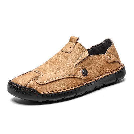 Zapatos De Cuero Perezosos Casuales Hechos A Mano