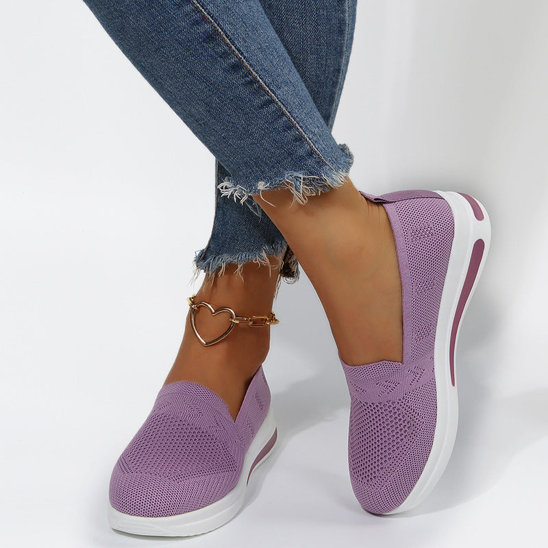 [W-Zapato] Bomba De Suela Blanda Zapatos Casuales Zapatos De Malla