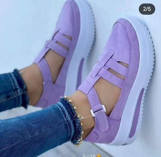 Zapatos De Lona De Cabeza Redonda Transpirables Con Talón De Talón De Bolsa Mate