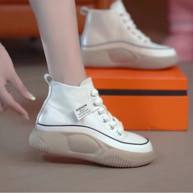 [W-Zapato] 2022 Retro Fondo Blando Fondo Grueso Zapatos Altos Para Las Mujeres