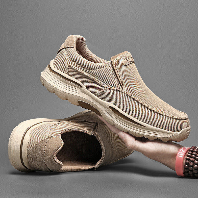 [M-Zapato] Zapatos De Lona Sin Cordones De Talla Grande Zapatos Perezosos De Cuatro Estaciones De Talla Grande