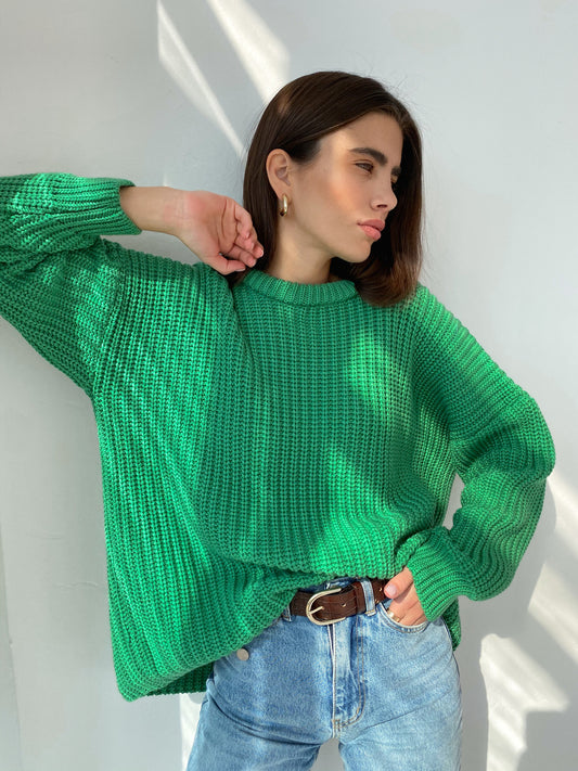 Suéter De Gran Tamaño Suelto Color Caramelo Suéter De Cuello Redondo Ropa De Mujer