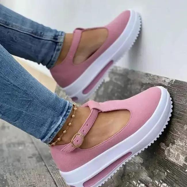 ¡nuevo Producto De Primavera! Zapatos Casuales De Plataforma Con Punta Redonda