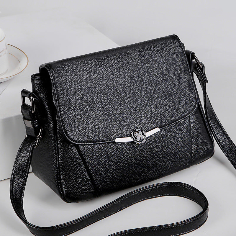 [W-Bolso] Bolso De Cuero Suave Bolso Cruzado Bolso De Hombro Simple