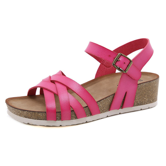 Zapatos De Playa Romanos De Microfibra Antideslizante Con Hebilla Metálica