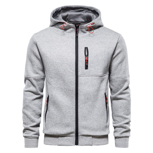 Chaqueta Con Capucha De Nuevo Estilo, Chaqueta De Punto Informal Con Cremallera De Color Sólido Para Hombre, Código Europeo, Más Suéter De Lana