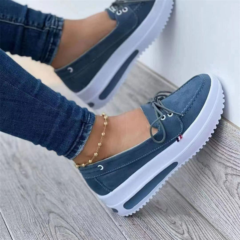 [W-Zapato] 2022 Zapatos Casuales De Primavera Zapatos Con Cordones Delanteros De Plataforma