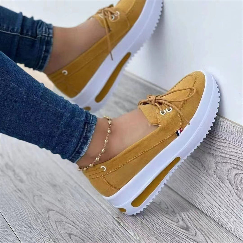 [W-Zapato] 2022 Zapatos Casuales De Primavera Zapatos Con Cordones Delanteros De Plataforma