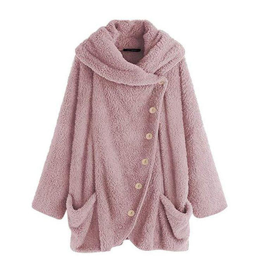 Fleece Solid Color Casual Plus Blusa Talla - MXbueno