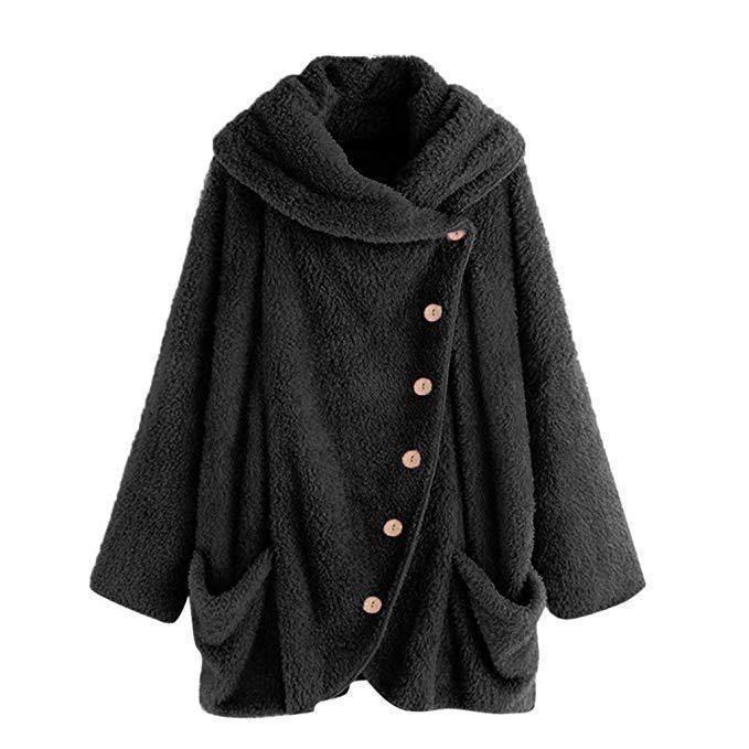 Fleece Solid Color Casual Plus Blusa Talla - MXbueno