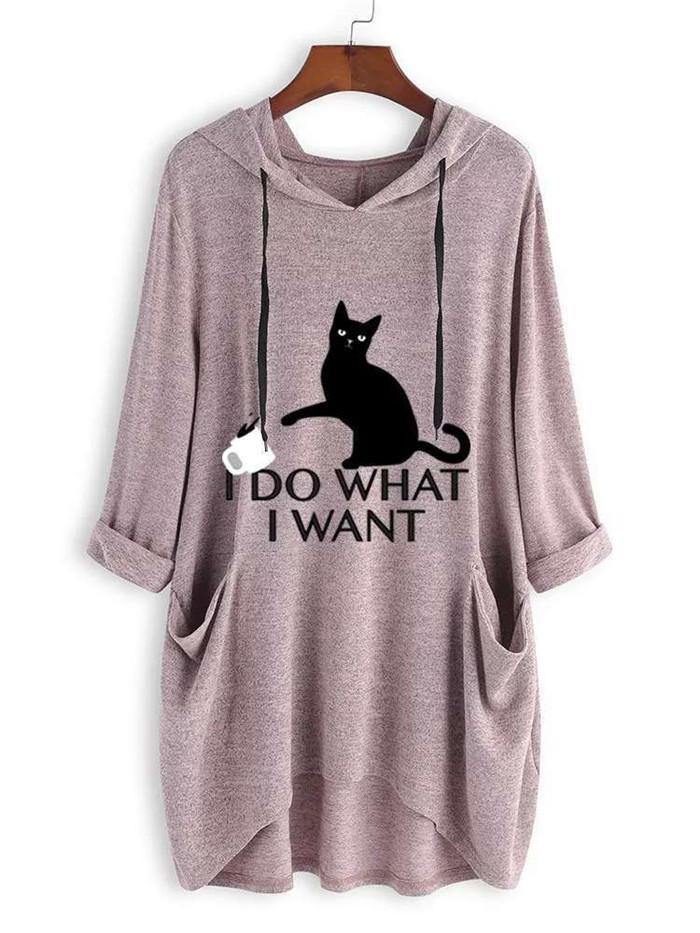SUDADERA CON CAPUCHA DE GRAN TAMAÑO CON OREJAS DE GATO - MXbueno