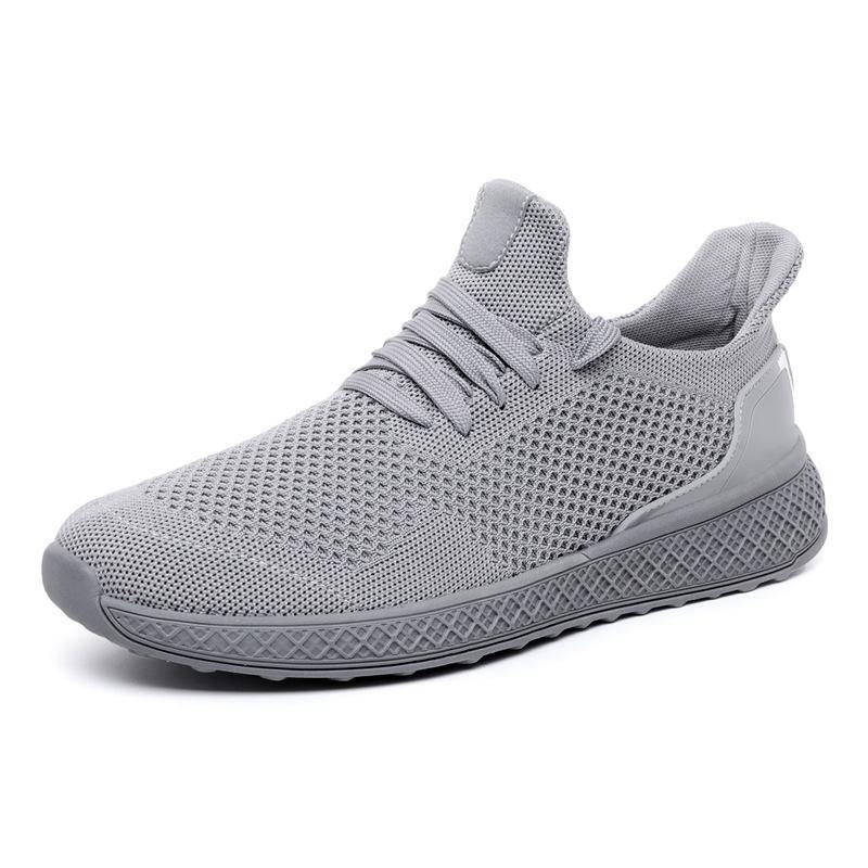 Zapatillas de deporte ligeras con cordones de tela de punto gratis para hombre - MXbueno