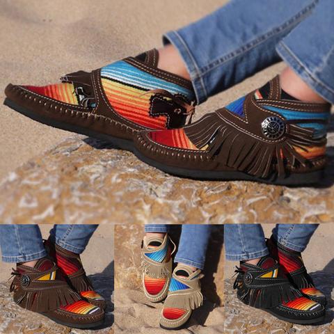 Mocasines de cuero vaquera