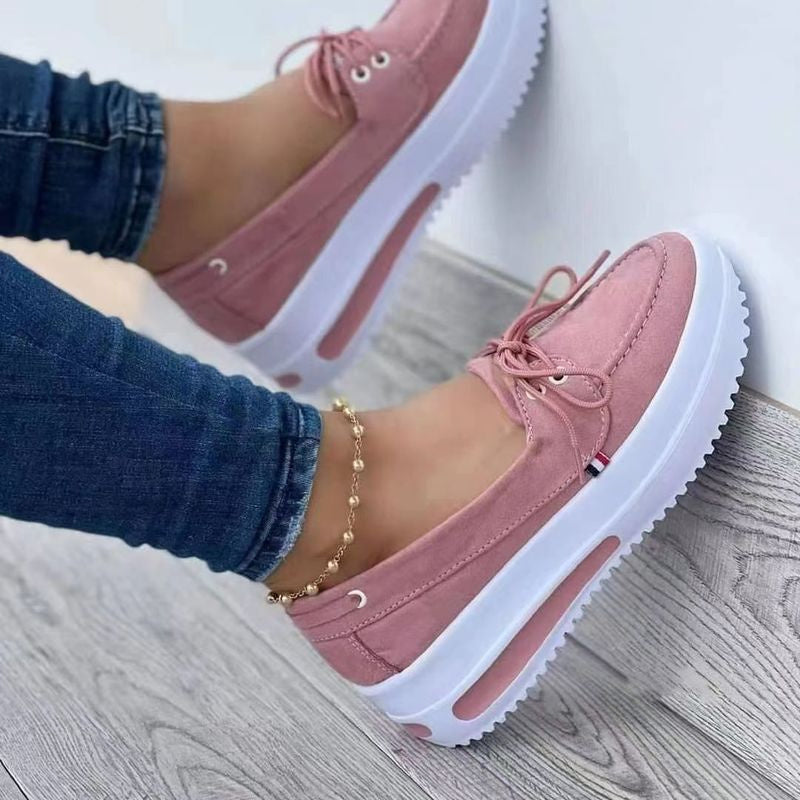 [W-Zapato] 2022 Zapatos Casuales De Primavera Zapatos Con Cordones Delanteros De Plataforma