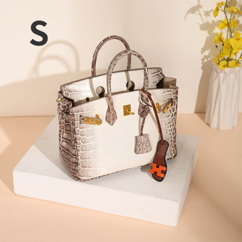 [W-Bolso] 2022 Nuevo Patrón De Cocodrilo De Moda Bolso De Platino Textura Atmósfera Bolso Mensajero