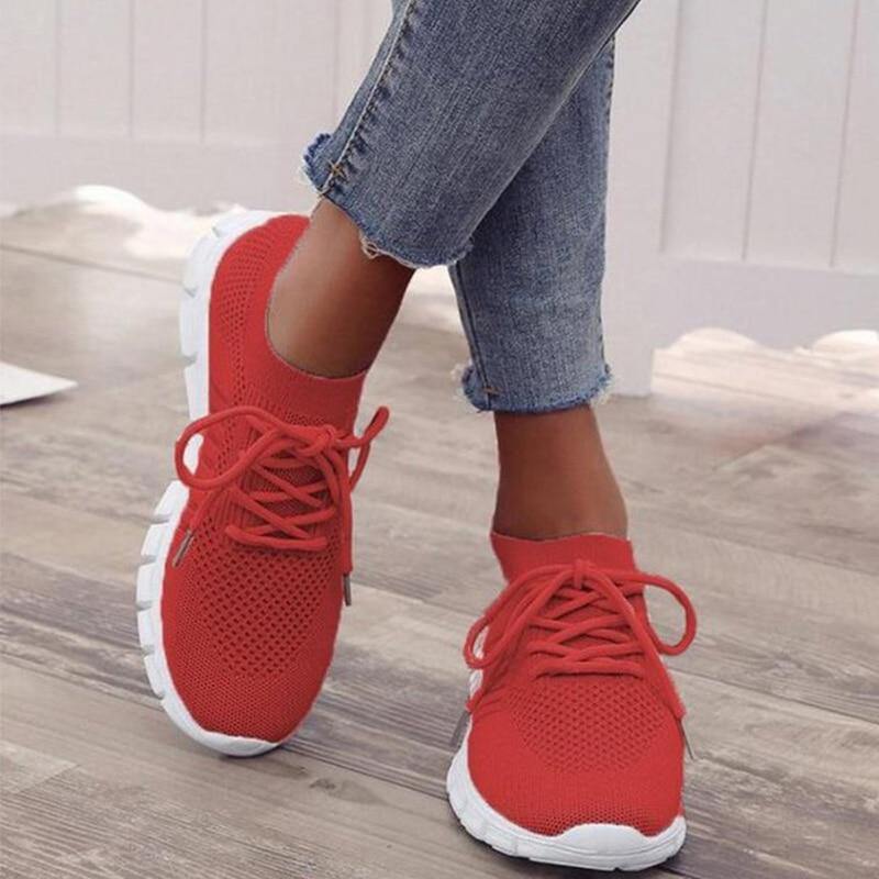 Zapatos para correr femeninos transpirables de malla ligera - MXbueno