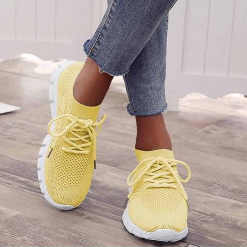 Zapatos para correr femeninos transpirables de malla ligera - MXbueno