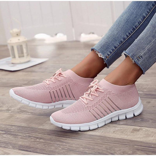 Zapatos para correr femeninos transpirables de malla ligera - MXbueno