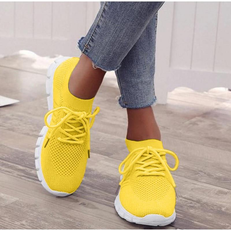 Zapatos para correr femeninos transpirables de malla ligera - MXbueno
