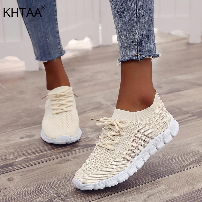 Zapatos para correr femeninos transpirables de malla ligera - MXbueno