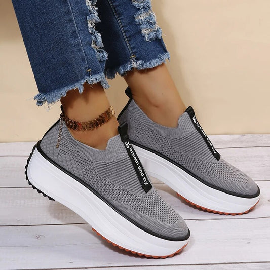 2022 Zapatillas Transpirables Informales De Suela Gruesa Para Mujer De Primavera