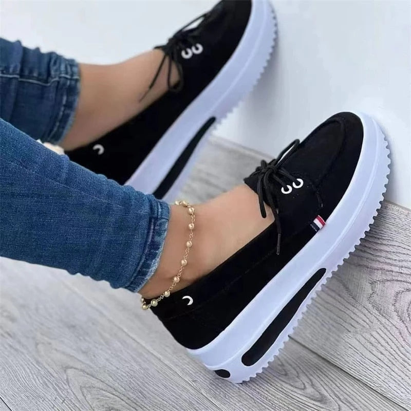 [W-Zapato] 2022 Zapatos Casuales De Primavera Zapatos Con Cordones Delanteros De Plataforma
