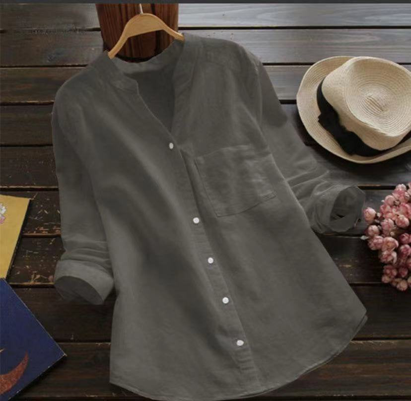 [W-Ropa] Camisas Relajadas De Lino Y Algodón Hechas A Mano Japonesas