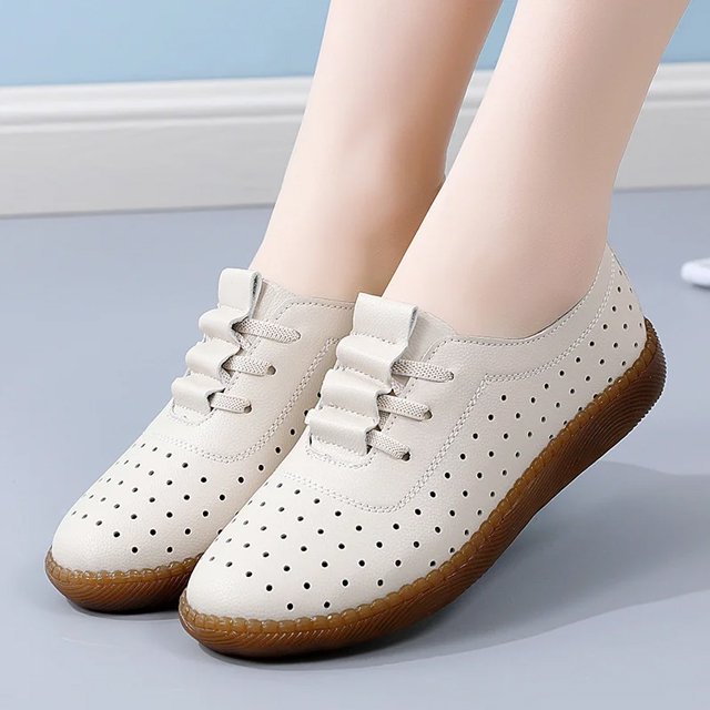 [W-Zapato] Zapatos Casuales Huecos Con Suela Suave Y Plana