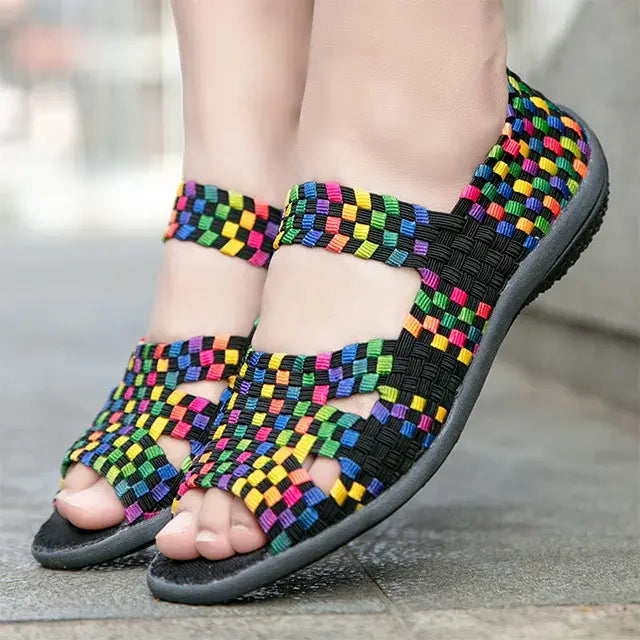 [W-Zapato] Zapatos Tejidos Huecos Elásticos