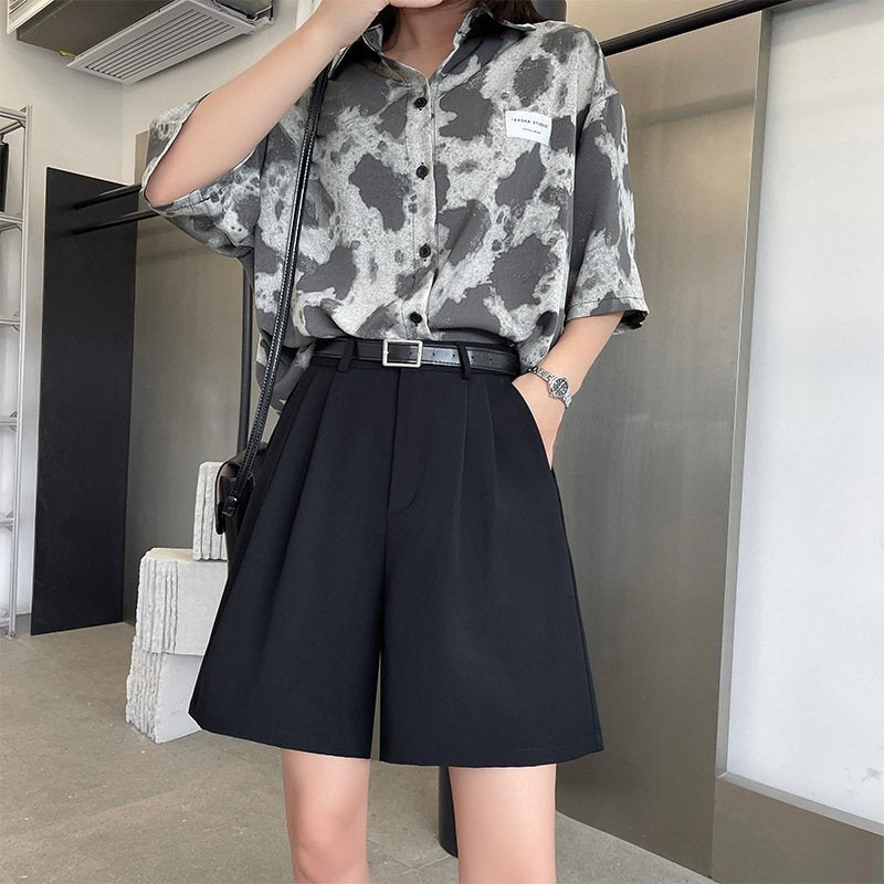 [W-Ropa] Pantalones Cortos De Traje Sueltos Y Frescos