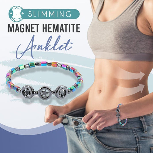Tobillera De Hematites Con Imán Adelgazante