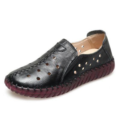 [W-Zapato] Zapatos De Cuero Genuino De Verano, Nuevos Zapatos De Mujer A La Moda, Zapatos Planos Para Mujer