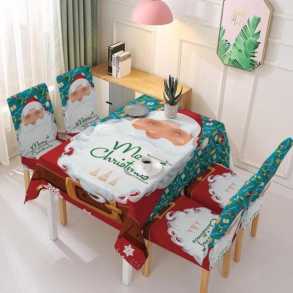 Decoración De La Cubierta De La Silla Del Mantel De Navidad