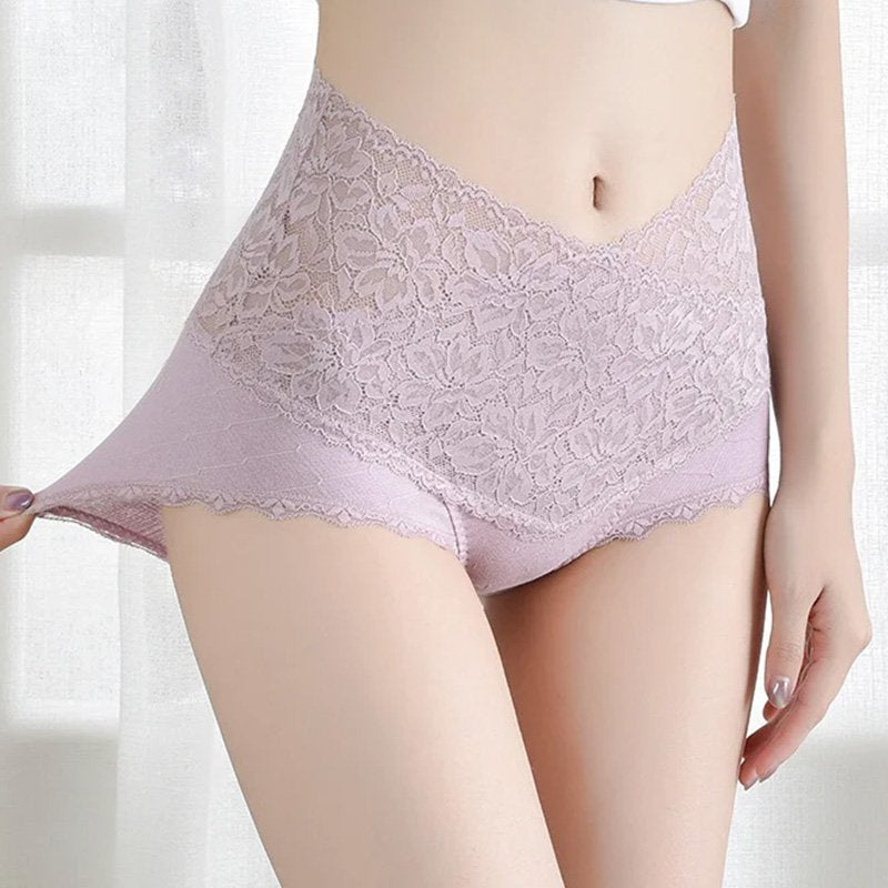 [W-Ropa Interior] Bragas De Encaje Con Panel Recortado