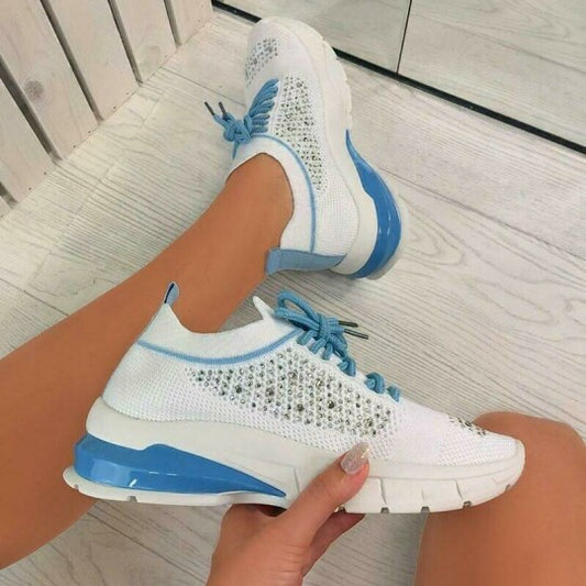 Zapatillas Slip Con Diamantes De Imitación