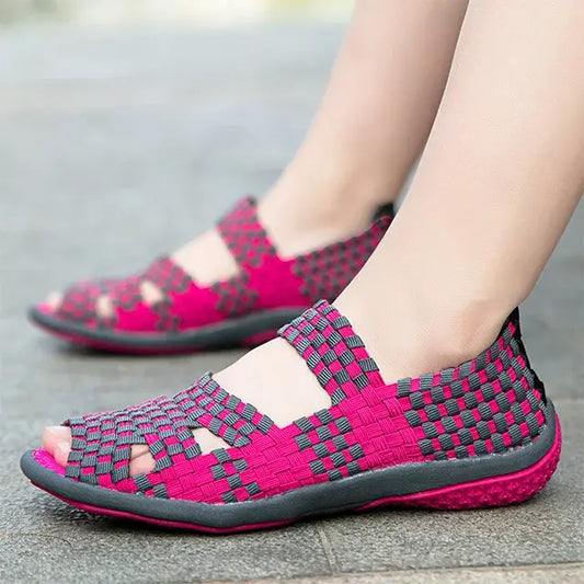 [W-Zapato] Zapatos Tejidos Huecos Elásticos