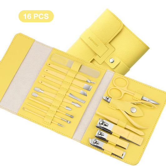 12-16 Piezas / Juego De Cortaúñas Con Bolsa Plegable Kit De Cortaúñas Tijeras Maquillaje Herramientas De Belleza