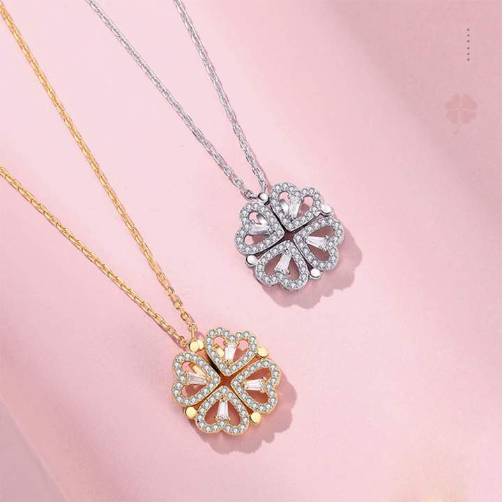☘Collar Con Forma De Corazón De Cuatro Hojas🎁 Los Mejores Regalos Para Sus Seres Queridos
