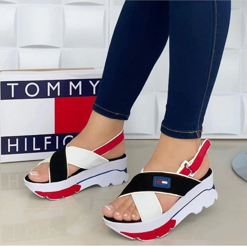 [W-Zapato] 2022 Sandalias Romanas Plataforma Plana Plataforma Zapatos De Mujer