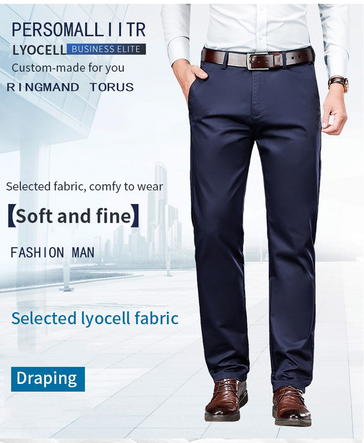 [M-Ropa] Pantalones De Traje De Seda De Hielo
