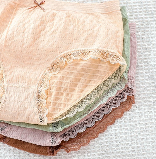 Calzoncillos De Mujer De Gran Tamaño Con Burbujas De Algodón Puro Antibacteriano Transpirable