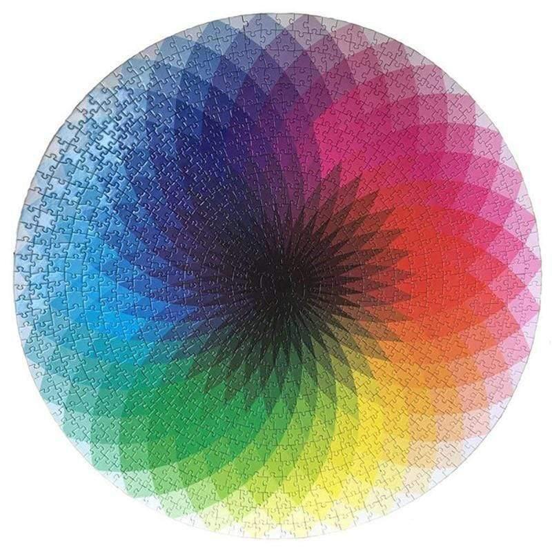 Puzzluz 1000 piezas redondas arco iris - MXbueno