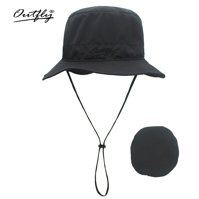 Letter  Embroidery Bucket Hat Fisherman Hats Outdoor Quick Dry Fisherman Hat Summer Sun Hat Men and Women