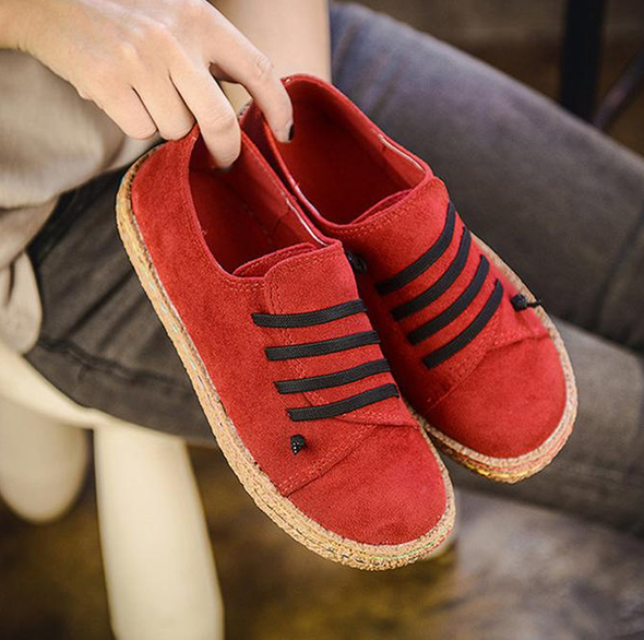 Suede Slip on Soft Mocasines Zapatos Planos Casuales Perezosos Para Mujeres