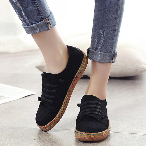 Suede Slip on Soft Mocasines Zapatos Planos Casuales Perezosos Para Mujeres